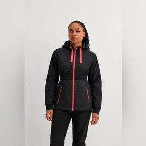 THE NORTH FACE - Hooded Performance Jacket Black & Neon Pink | Windbreaker